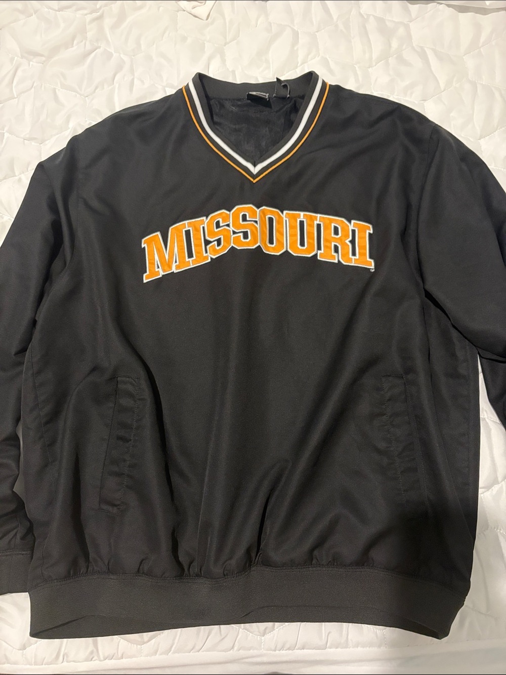 Vintage Missouri Black Pullover Jacket with Gold Lettering